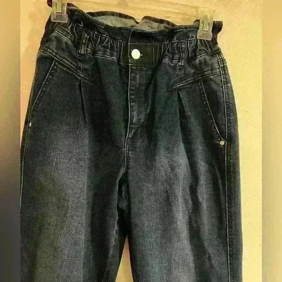 Vintage America Jeans Size 4 Dark Blue Denim High Ruffle Waist Retro Women used - Picture 2 of 7